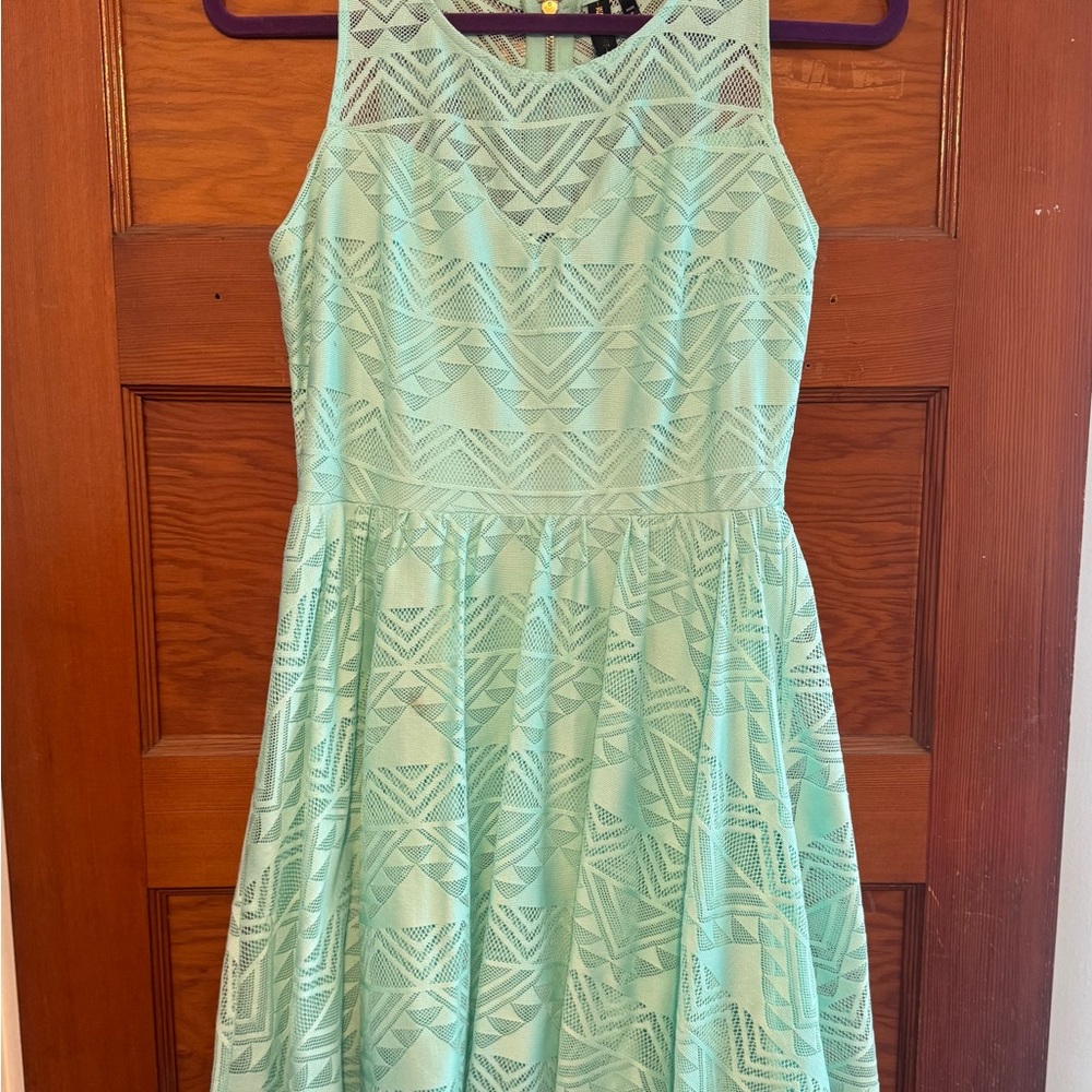 Mint Green Geometric Pattern Dress